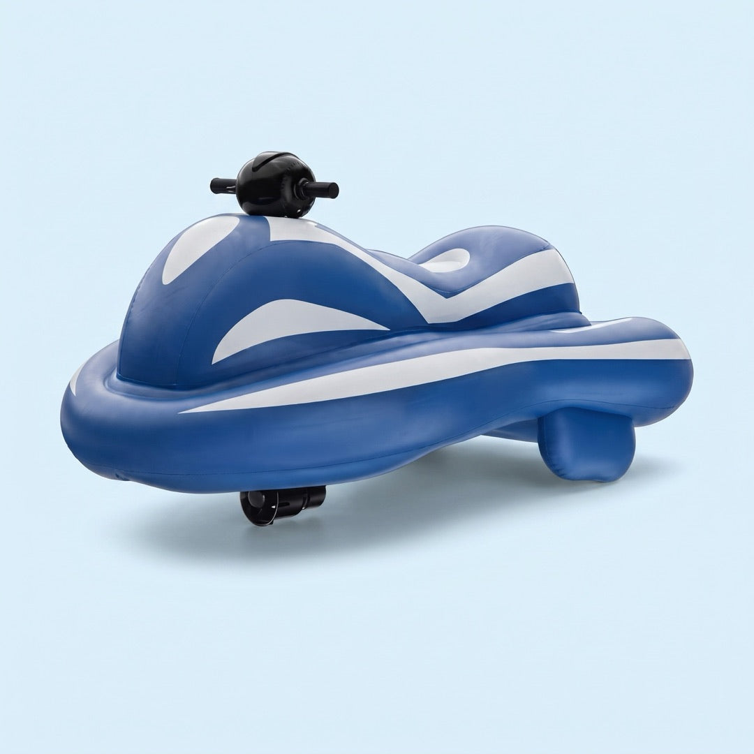 The myblaus inflatable electric jetski in blue and white